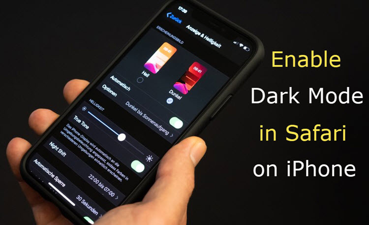 enable Dark mode in safari on iPhone