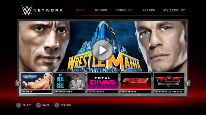 WWE network for Apple TV
