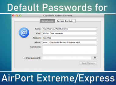 Default password for Airport Extreme and express
