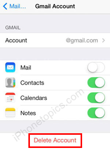 Delete Mail Account on iPhone